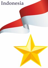 Flag of Indonesia, Republic of Indonesia. Template for award design, an official document with the flag of Indonesia. Bright, colorful vector illustration
