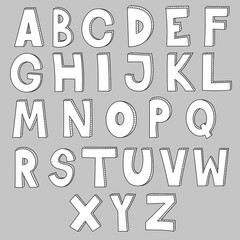 Cute alphabet doodle from A B C to Z