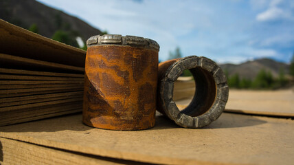 mug of beer on a wooden table