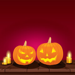 Halloween Pumpkins. Vector Halloween Background