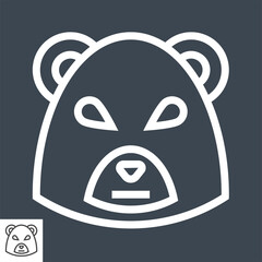 Bear Market Thin Line Vector Icon. Flat icon isolated on theblack background. Editable EPS file. Vector illustration.