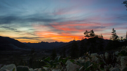 sunset over the mountains