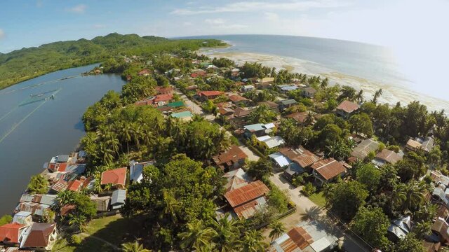 Philippine Village. Aerial view. The island of Bohol. Anda city.
