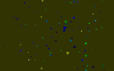 Light Multicolor, Rainbow vector cover in polygonal style. Illustration with set of colorful triangles. Pattern for busines ad, booklets, leaflets