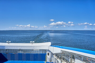 Ferry ship in the sea on a sunny day