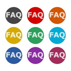 FAQ sign logo icon, color set