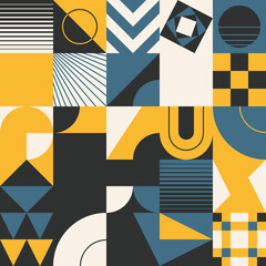 Square Form Abstract Vector Pattern Design With Geometric Shapes