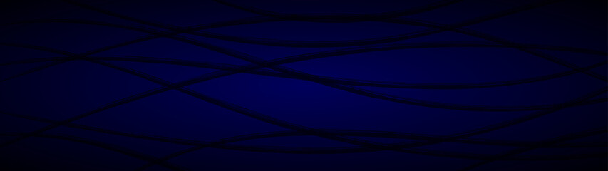 Abstract background of wavy intertwining lines in dark blue colors