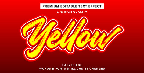 Fototapeta premium Premium editable text effect yellow