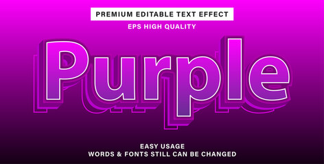 Premium editable text effect purple