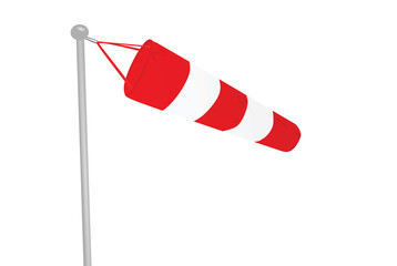 Red and white windsock. vector