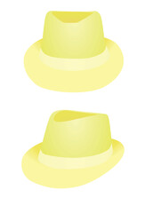Yellow summer hat. vector illustration