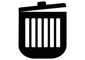 Trash can icon thin line for web and mobile, modern minimalistic flat design. Vector dark grey icon on light grey background.

