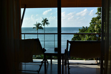 view of the sea from the window
