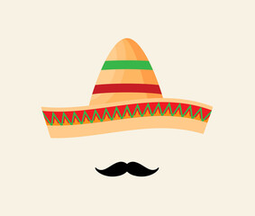 Flat mexican hat vector icon.