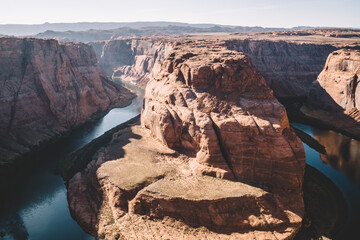 Breathtaking scenery of Colorado river among cliffs