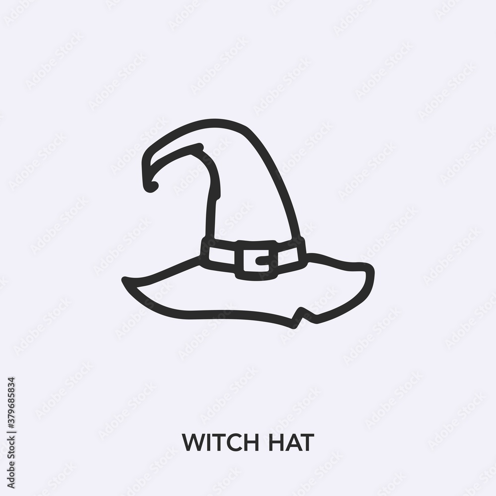 Poster witch hat icon vector. linear style sign for mobile concept and web design. witch hat symbol illustr
