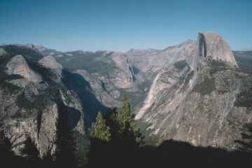 Mountain ridge against blue sky