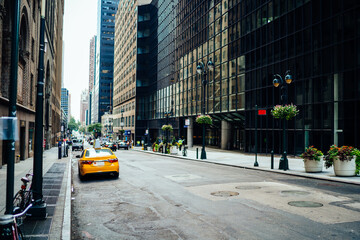 Taxi car parked on road in New York City