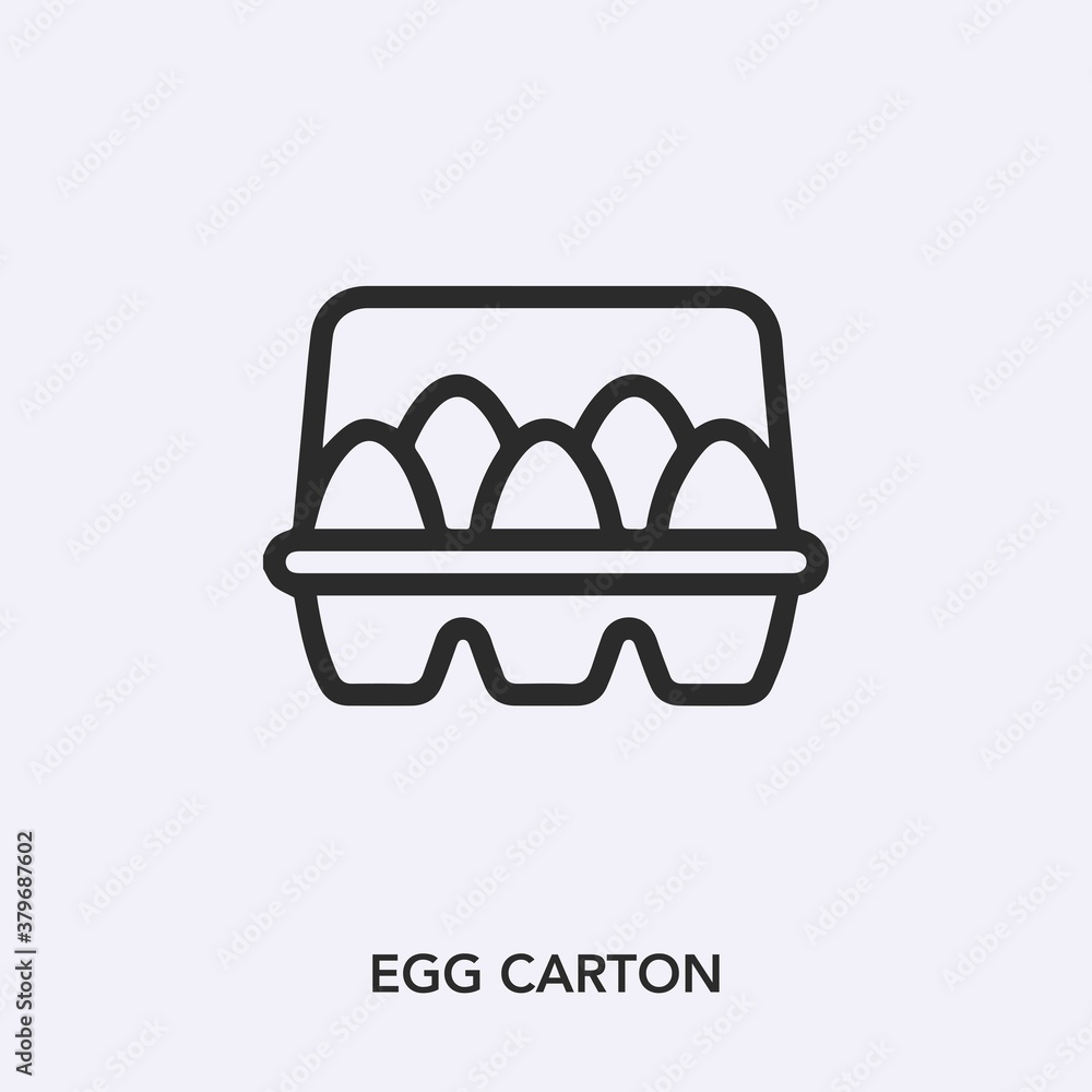 Poster egg carton icon vector. linear style sign for mobile concept and web design. egg carton symbol illus