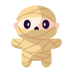 Isolated cute mummy kawaii. Halloween icon - Vector