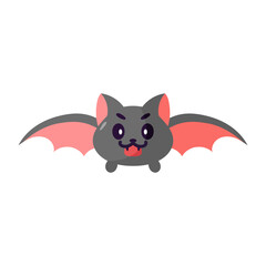 Isolated cute bat kawaii. Halloween icon - Vector