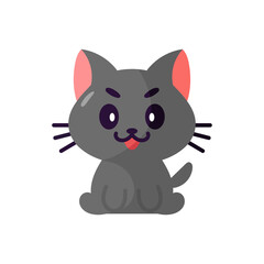 Isolated cute cat kawaii. Halloween icon - Vector