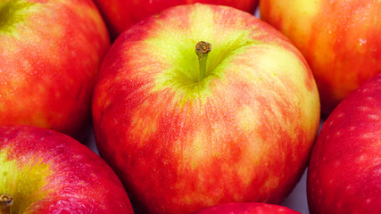 Close-Up red apple, Top view.