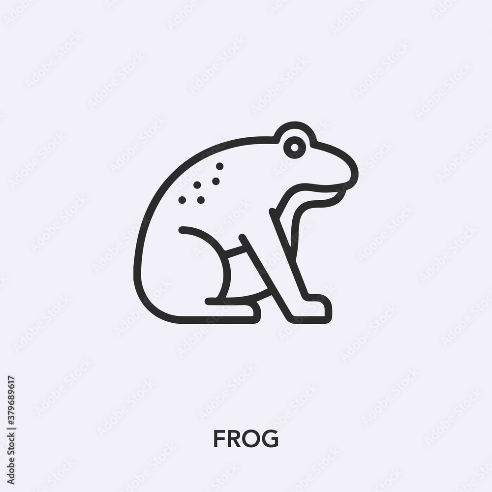 Poster frog icon vector. linear style sign for mobile concept and web design. frog symbol illustration. pix