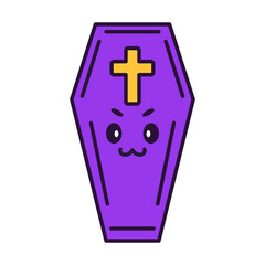 Obraz premium Isolated coffin cartoon kawaii. Halloween icon - Vector