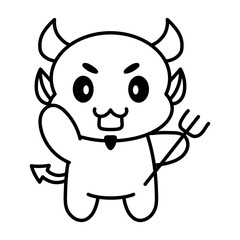 Isolated little devil kawaii. Halloween icon - Vector