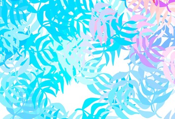 Light Blue, Red vector elegant background with leaves.