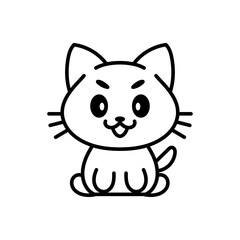 Isolated cute cat kawaii. Halloween icon - Vector