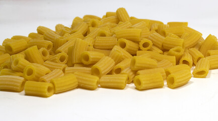 Handmade Italian macaroni pasta with egg and flour