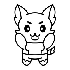 Isolated cute wolf kawaii. Halloween icon - Vector