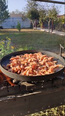 pizza in the grill