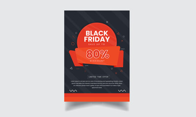 Naklejka na ściany i meble Black Friday sale flyer design, modern black Friday sale promotion poster 