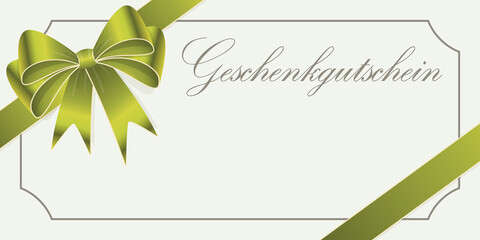 gift voucher with ribbon bow