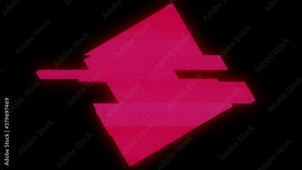 Poster square glitch damage red figure distorted rotation motion background