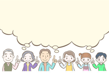 表情や仕草のセット、家族の解決、気付き、納得、コピースペース、B