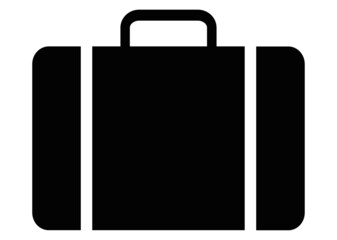 Suitcase icon. travel baggage vector icon. Suitcase flat logo isolated on white background. Vector illustration.
