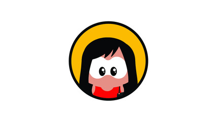 Vector illustration avatar of girl on a white background