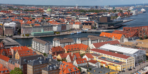 Naklejka na ściany i meble Copenhagen. Aerial view of the city.