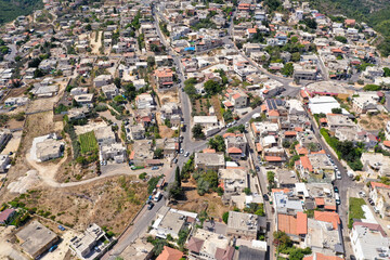 Aerial view of the Druze village of Isfiya, on top of Carmel mountain