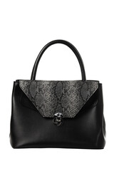 Modern womens bag with a strict design with a snake insert
