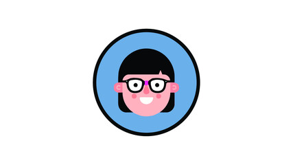 Vector illustration avatar of girl on a white background