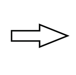 Black large forward or right pointing solid arrow icon sketched as vector symbol	