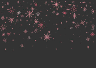Snowflakes. Snow, snowfall. Falling scattered white snowflakes on a gradient background. Vector
