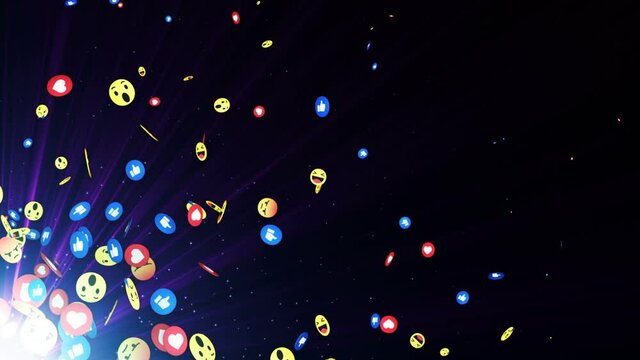 Social Media Emoji Animation, Rendering, Background, Loop, 4k
