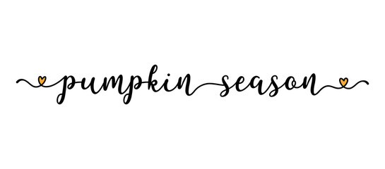 Hand sketched Pumpkin Season quote as banner. Lettering for poster, label, sticker, flyer, header, card, advertisement, announcement..